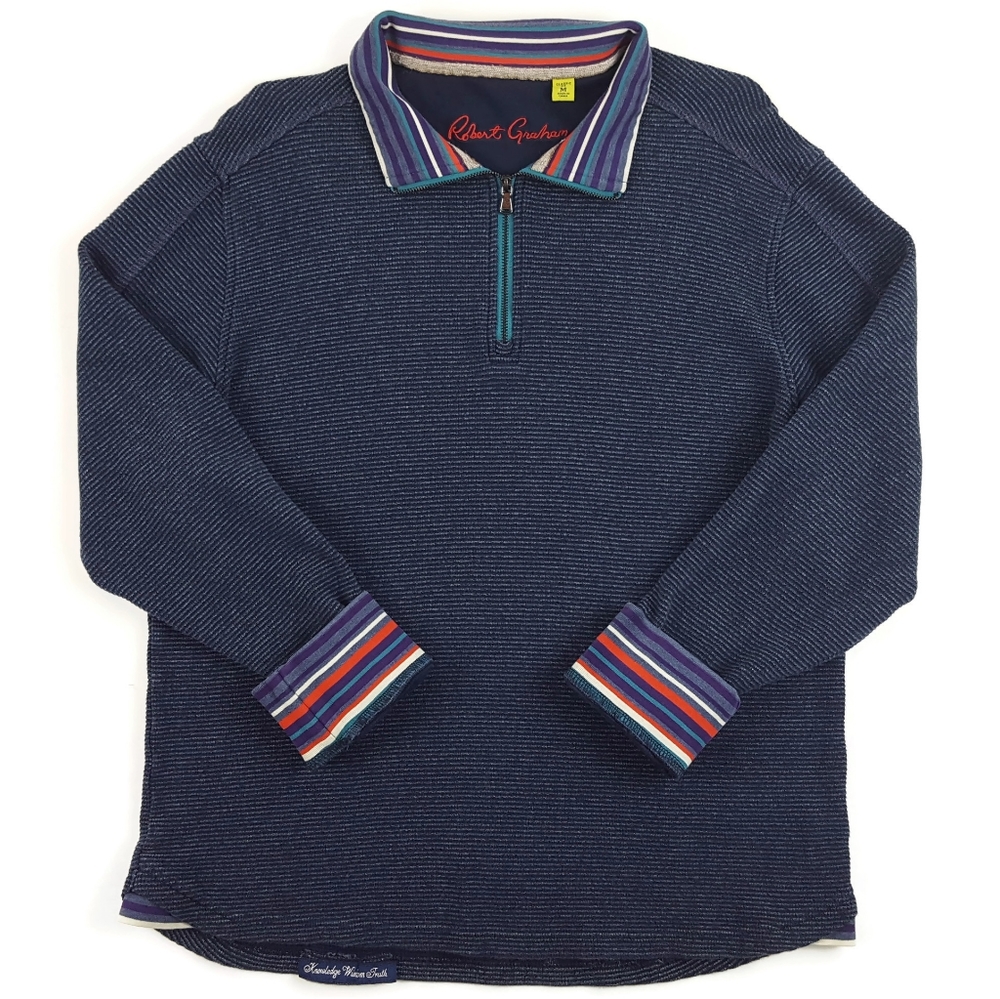 Robert Graham Striped 1/4 Zip Classic Fit Sweater